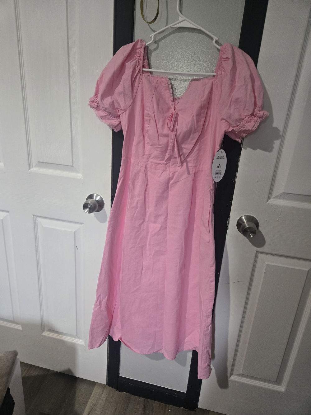 Girls' Pink Puff Sleeve Dress